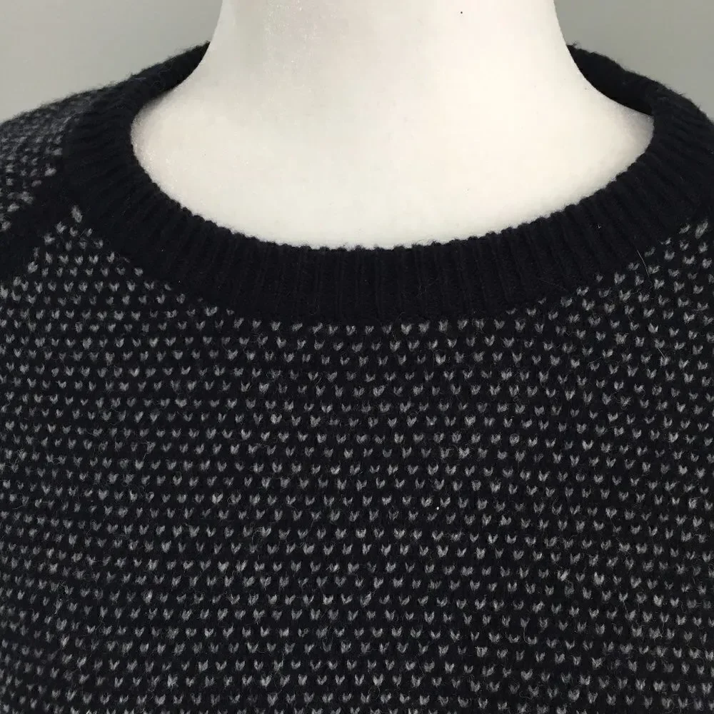J. Crew Navy Hearts Crewneck Knit Sweater